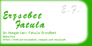 erzsebet fatula business card